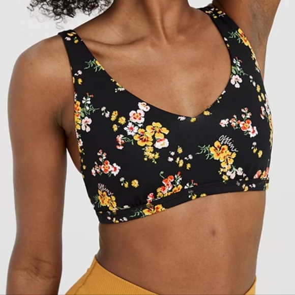Offline by aerie NWT black floral sports bra size large - Picture 2 of 7